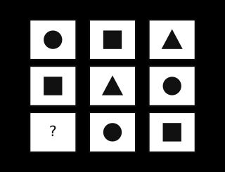 A grid of three symbol types for a practice task
